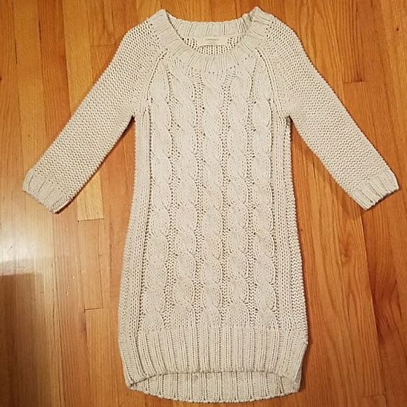 Zara Dresses & Skirts - Cream Cableknit Zara Sweater Dress